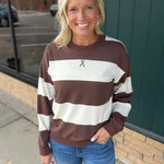 Brown Multi Stripe Stride Top Top- Sweatshirt THREAD & SUPPLY