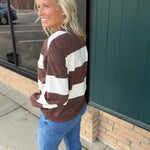 Brown Multi Stripe Stride Top Top- Sweatshirt THREAD & SUPPLY