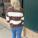 Brown Multi Stripe Stride Top Top- Sweatshirt THREAD & SUPPLY