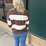 Brown Multi Stripe Stride Top Top- Sweatshirt THREAD & SUPPLY