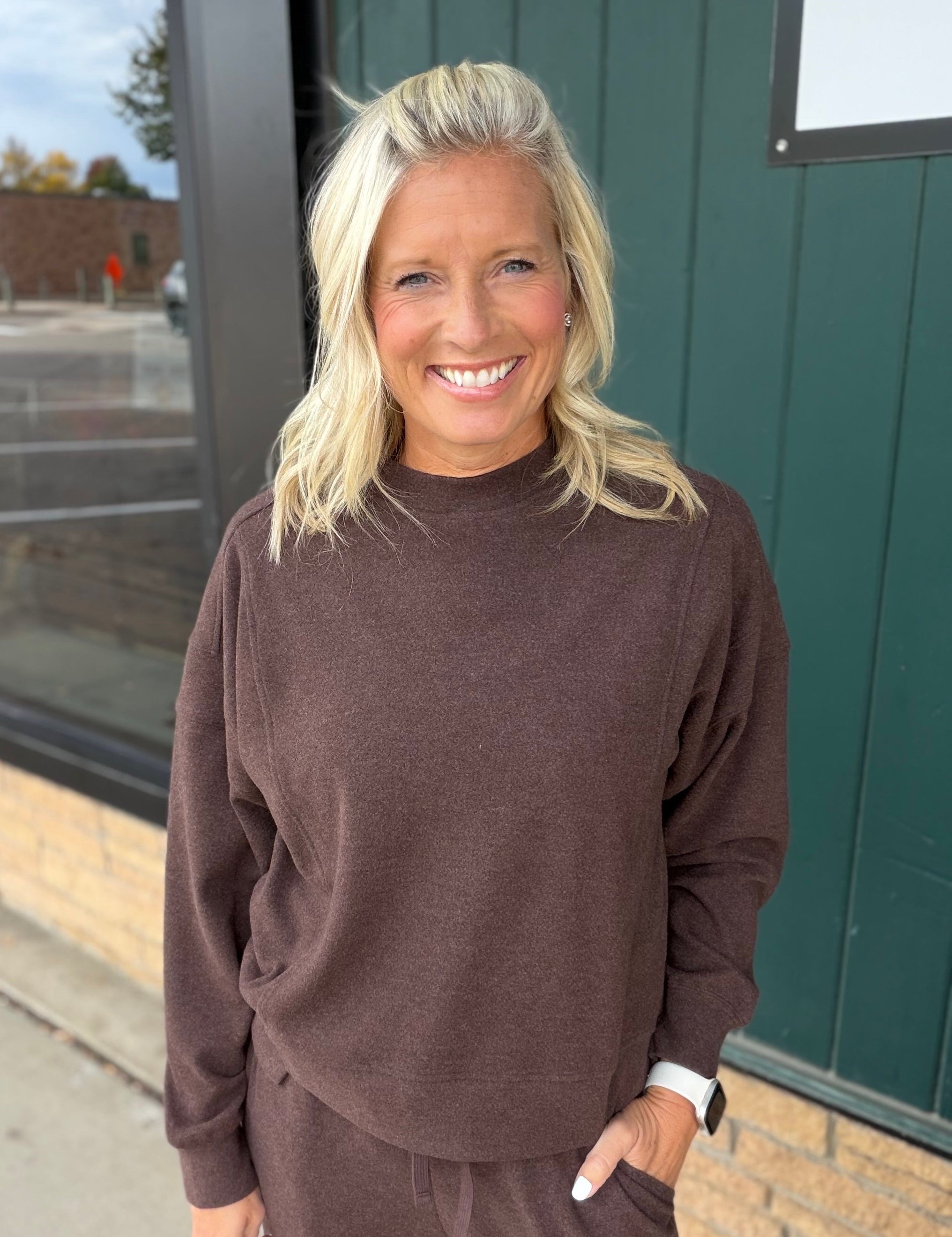 Coffee Bean Heather Jasse Top Top - Sweatshirt THREAD & SUPPLY