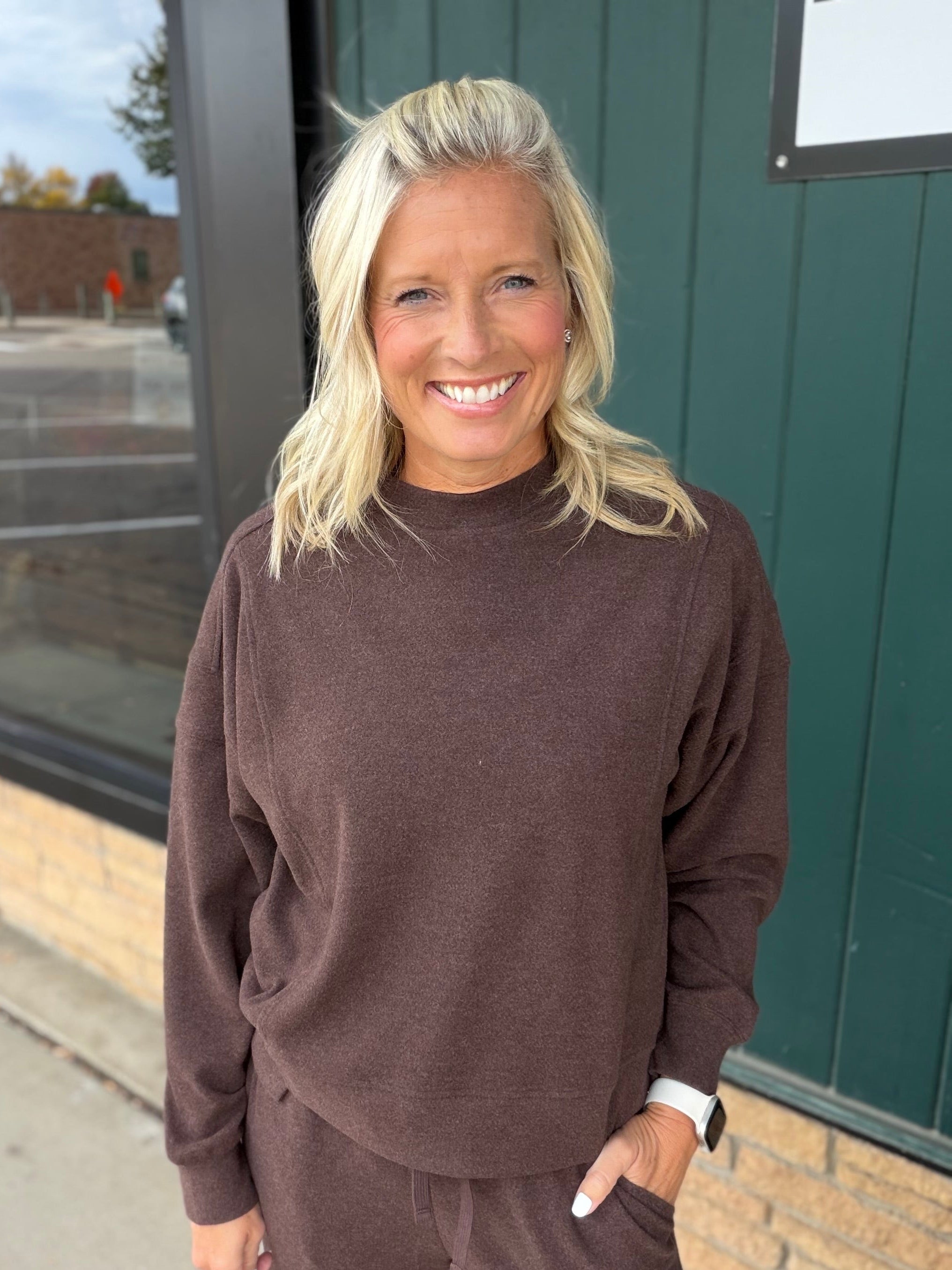 Coffee Bean Heather Jasse Top Top - Sweatshirt THREAD & SUPPLY