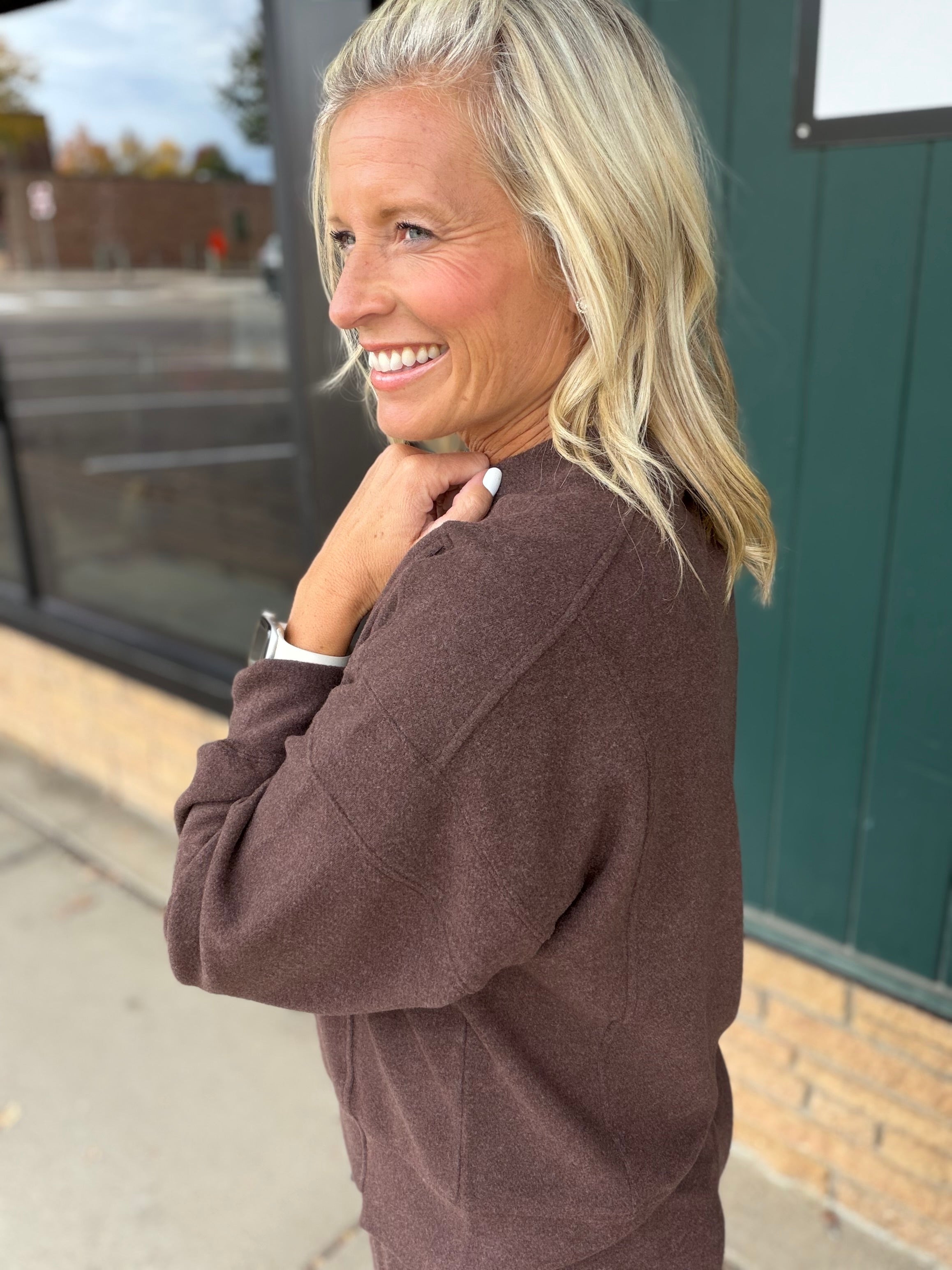 Coffee Bean Heather Jasse Top Top - Sweatshirt THREAD & SUPPLY