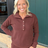 Deep Mahogany Chrishell Pullover Top - Sweatshirt THREAD & SUPPLY