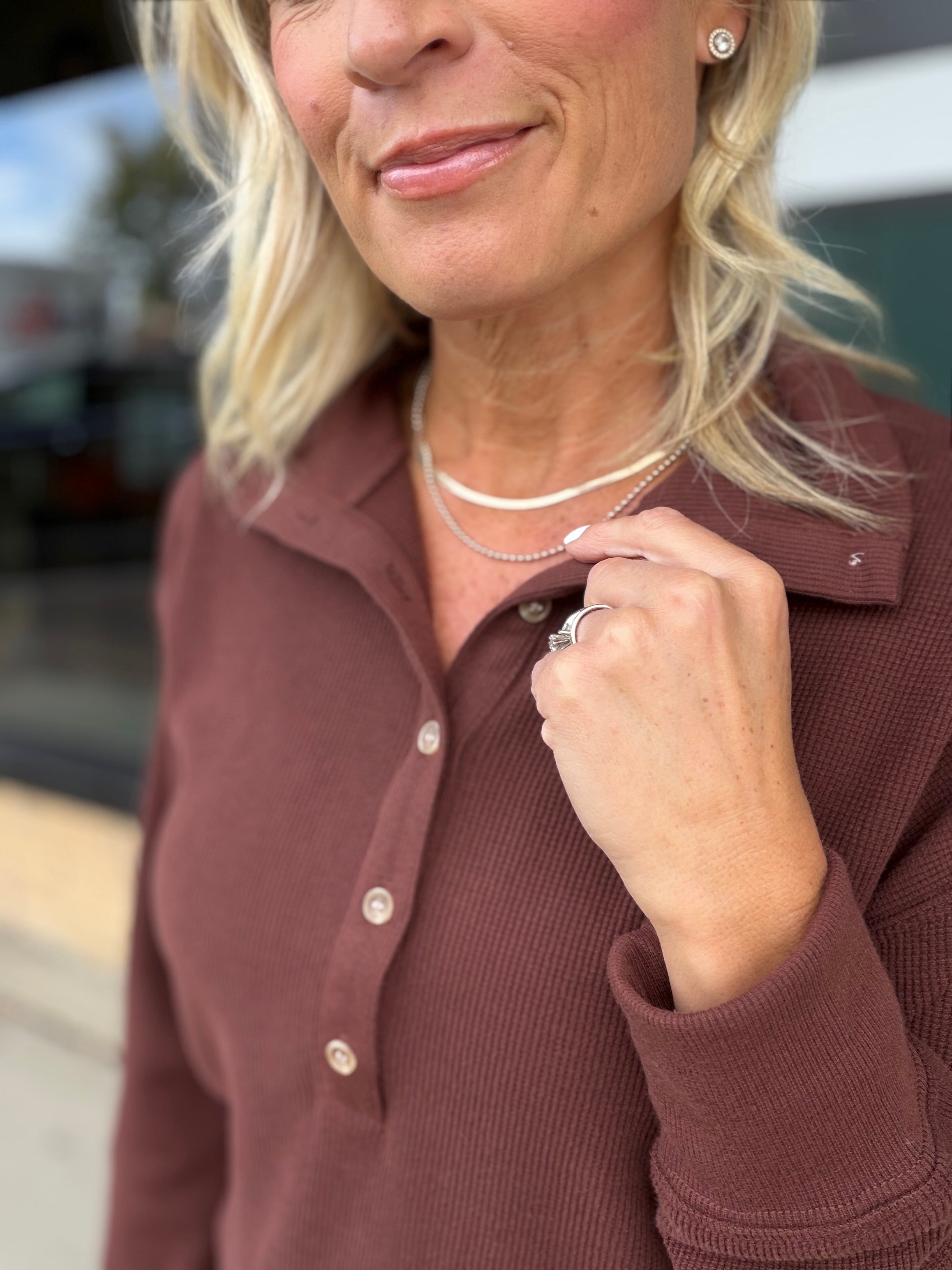 Deep Mahogany Chrishell Pullover Top - Sweatshirt THREAD & SUPPLY