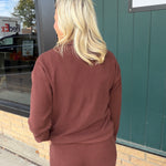 Deep Mahogany Chrishell Pullover Top - Sweatshirt THREAD & SUPPLY