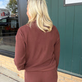 Deep Mahogany Chrishell Pullover Top - Sweatshirt THREAD & SUPPLY