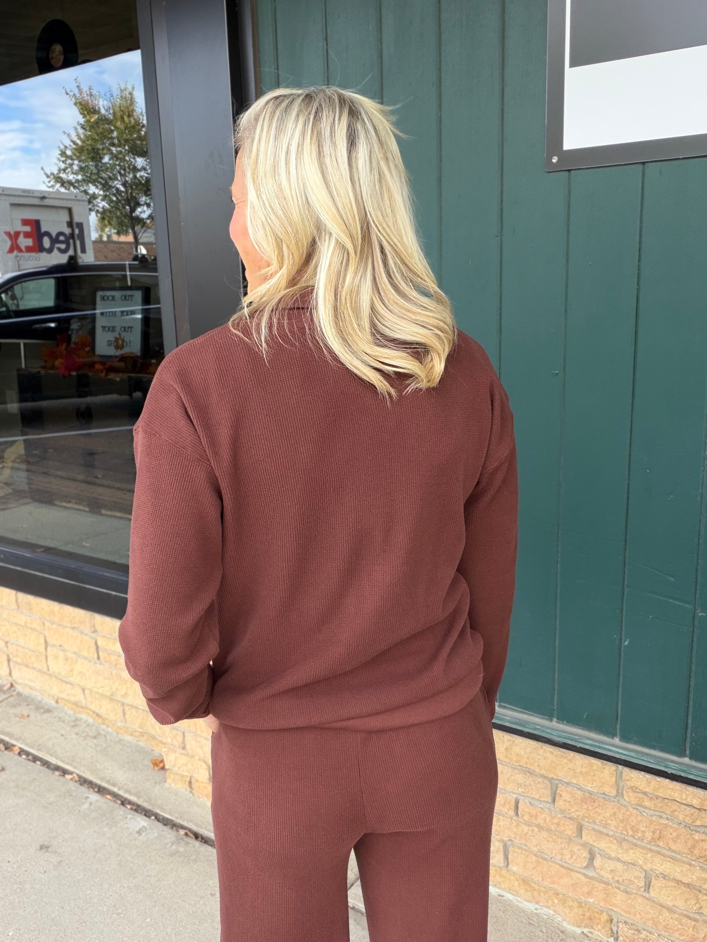 Deep Mahogany Chrishell Pullover Top - Sweatshirt THREAD & SUPPLY