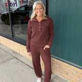 Deep Mahogany Chrishell Pullover Top - Sweatshirt THREAD & SUPPLY