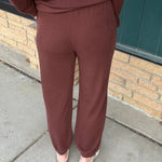 Bronson Deep Mahogany Waffle Knit Jogger Bottoms- Joggers THREAD & SUPPLY