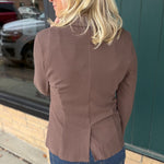 Brown Knit Blazer Outerwear- Blazers DOE & RAE