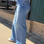 Medium Wash High Rise Wide Leg Jeans Bottoms - Pants RISEN
