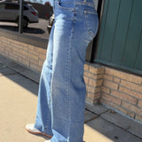 Medium Wash High Rise Wide Leg Jeans Bottoms - Pants RISEN