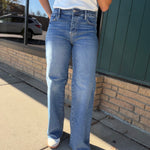 Medium Wash High Rise Wide Leg Jeans Bottoms - Pants RISEN