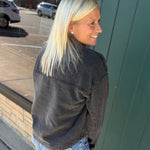 Vintage Black Cotton Twill Utility Jacket Relaxed Fit Outerwear- Jackets IN FEBRUARY