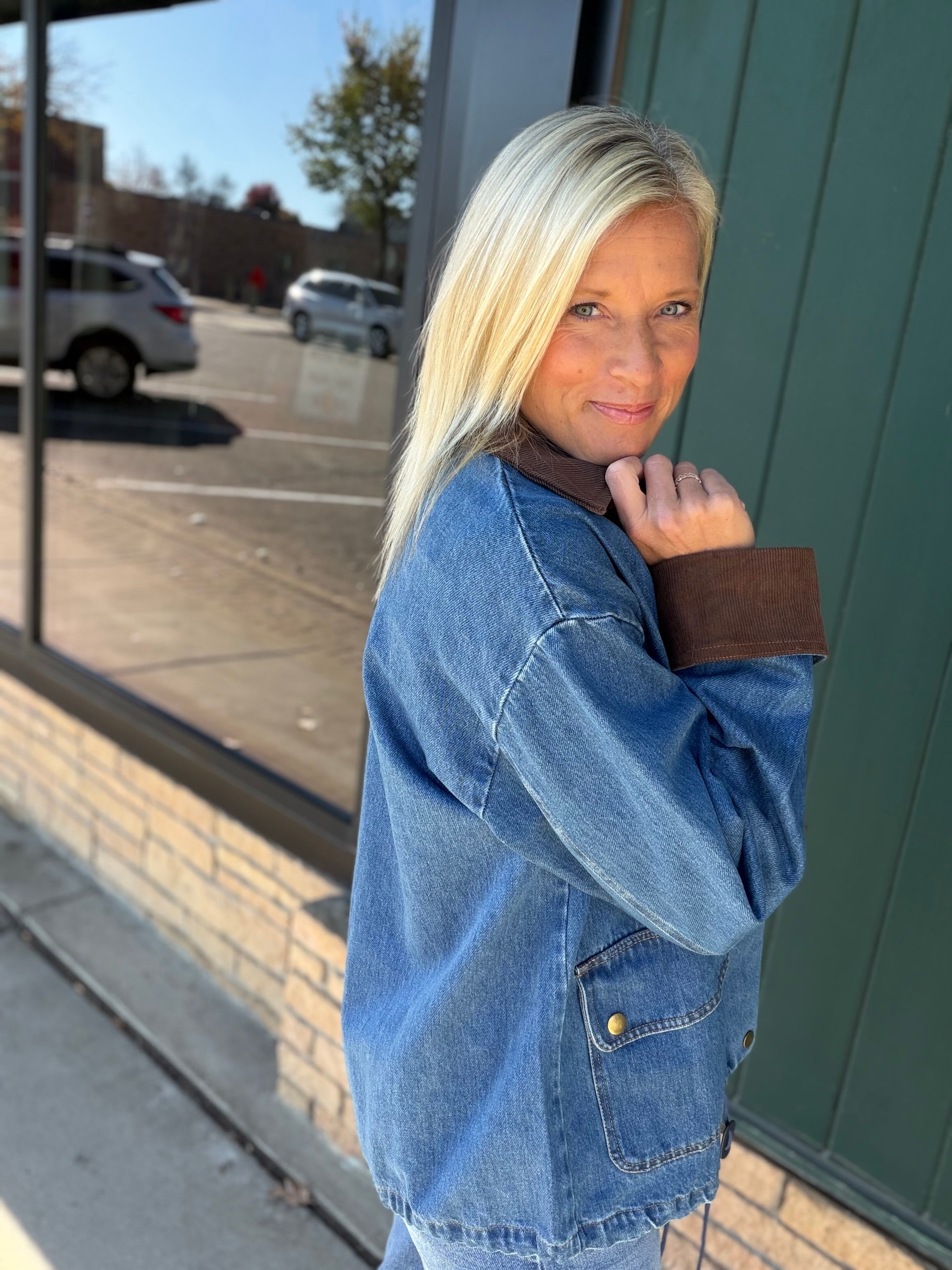 Denim & Corduroy Contrast Jacket Outerwear- Jackets Mable