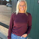Deep Plum Stacy Top Tops- Long Sleeve THREAD & SUPPLY
