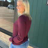 Deep Plum Stacy Top Tops- Long Sleeve THREAD & SUPPLY