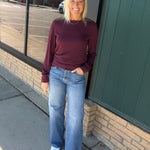 Deep Plum Stacy Top Tops- Long Sleeve THREAD & SUPPLY