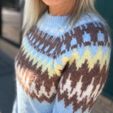 Sky Combo Fair Isle Sweater Top - Sweater WISHLIST