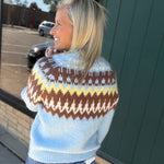 Sky Combo Fair Isle Sweater Top - Sweater WISHLIST