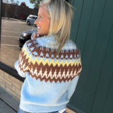 Sky Combo Fair Isle Sweater Top - Sweater WISHLIST