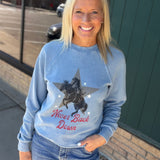 Never Back Down Graphic Sweatshirt Top - Sweatshirt FLAG AND ANTHEM