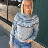 Grey Etta Fair Isle Sweater Top - Sweater FLAG AND ANTHEM