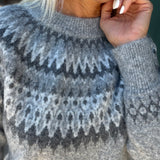 Grey Etta Fair Isle Sweater Top - Sweater FLAG AND ANTHEM