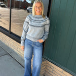 Grey Etta Fair Isle Sweater Top - Sweater FLAG AND ANTHEM