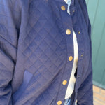Navy Hallie Quilted Knit Bomber Jacket Outerwear- Jackets FLAG AND ANTHEM