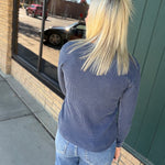 Navy Fayston Waffle Crew Tops- Long Sleeve FLAG AND ANTHEM