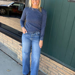 Navy Fayston Waffle Crew Tops- Long Sleeve FLAG AND ANTHEM