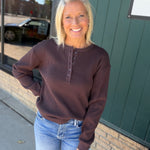 Chocolate Montclair LS Waffle Top Top - Tee FLAG AND ANTHEM