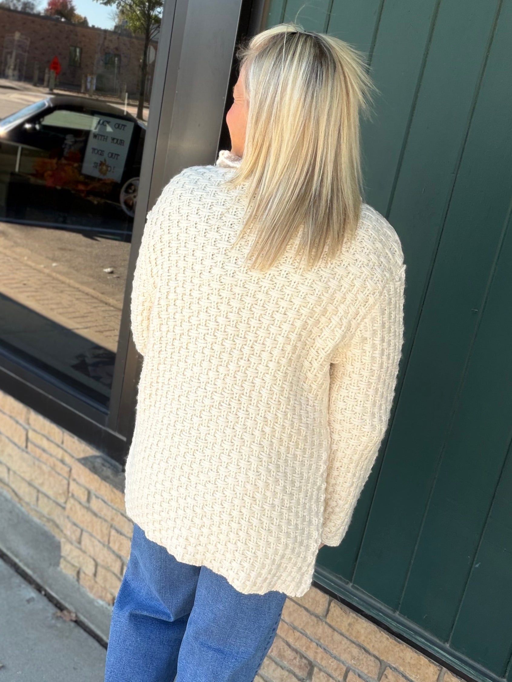 Cream Marlena Sweater Jacket Outerwear- Jackets FLAG AND ANTHEM