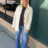 Cream Marlena Sweater Jacket Outerwear- Jackets FLAG AND ANTHEM
