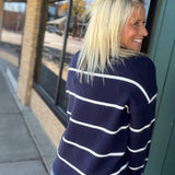 Navy/Ivory Stripe Brianna Sweater Top - Sweater THREAD & SUPPLY