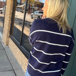 Navy/Ivory Stripe Brianna Sweater Top - Sweater THREAD & SUPPLY