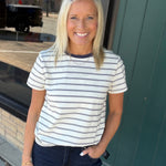 Jean Blue Stripe Asher Tee Top - Tee THREAD & SUPPLY