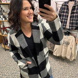 Kenzie Coat Black Ivory Plaid Outerwear- Jackets THREAD & SUPPLY