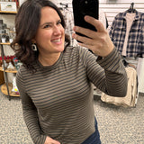 Olive/Black Stripe Stassia Top Top - Tee THREAD & SUPPLY