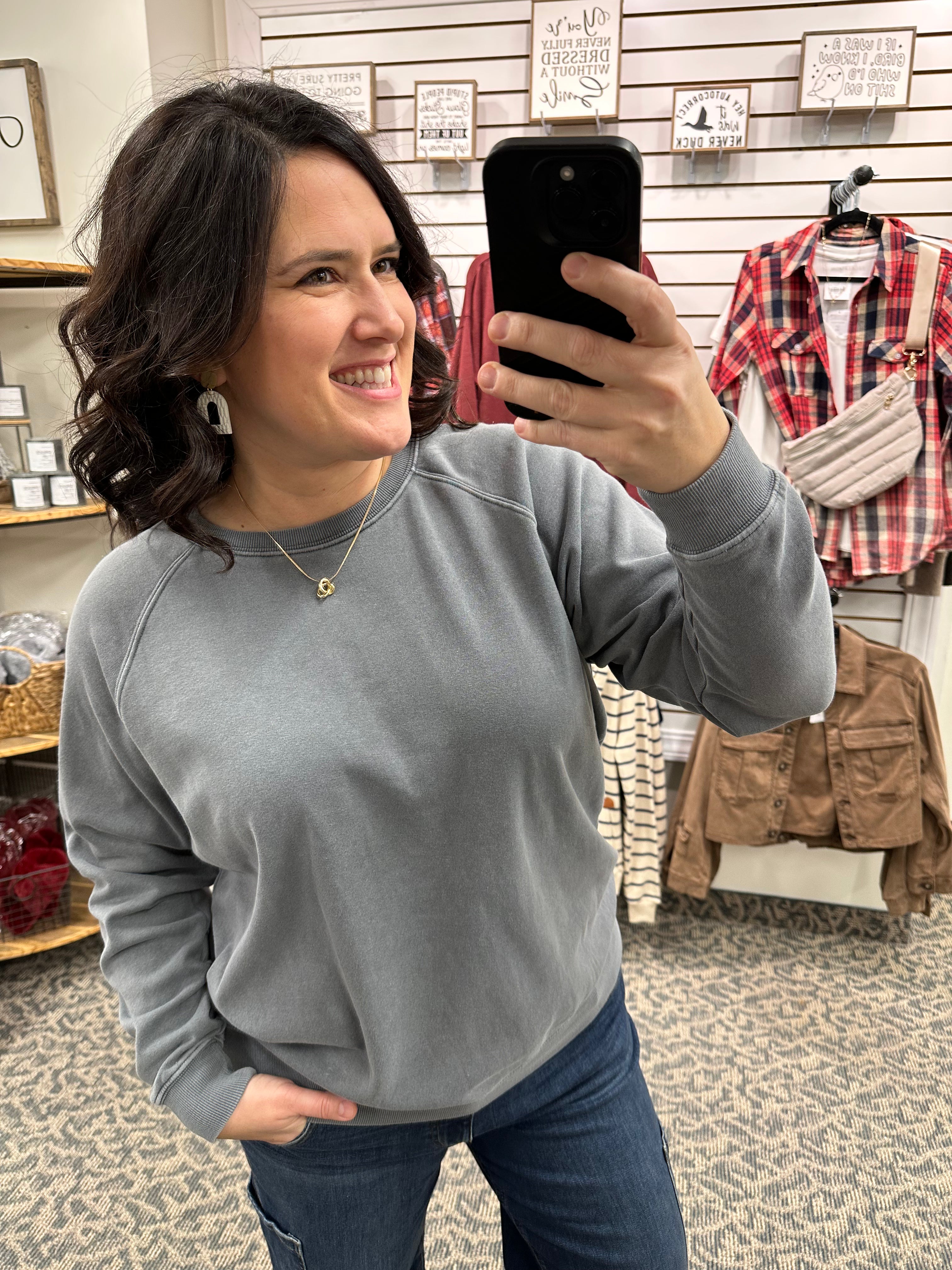 Stormy Weather Hangout Top Tops- Sweatshirt THREAD & SUPPLY