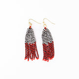 Red + Black Tassel Earrings INK + ALLOY