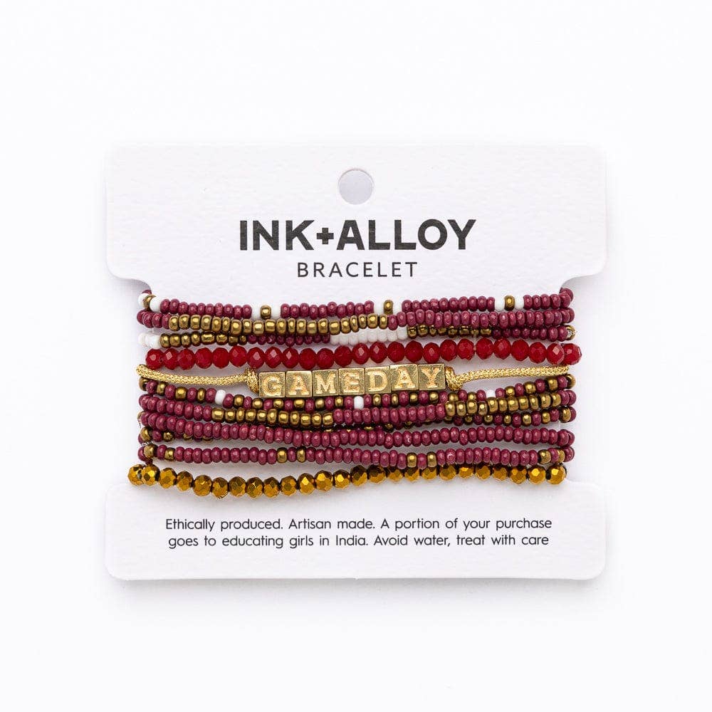 Garnet + Gold Game Day Bracelet INK + ALLOY