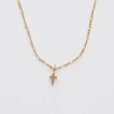 24K Gold Dainty Cross Pendant Necklace Brenda Grands Jewelry