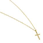 Waterproof Gold Diamond Cross Necklace Brenda Grands Jewelry