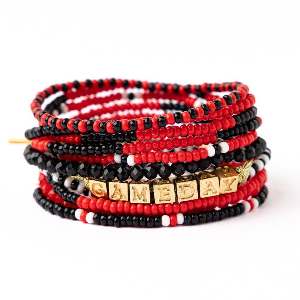 Red + Black Game Day Bracelet Jewelry- Bracelet INK + ALLOY
