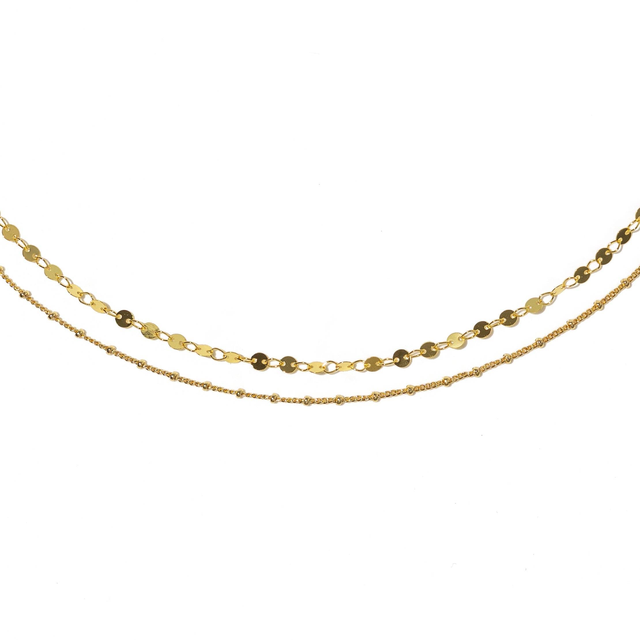 18K Gold Layered Circle Necklace Jewelry- Necklace Brenda Grands Jewelry