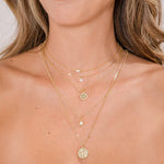 18K Gold Sun Opal Pendant Necklace Brenda Grands Jewelry