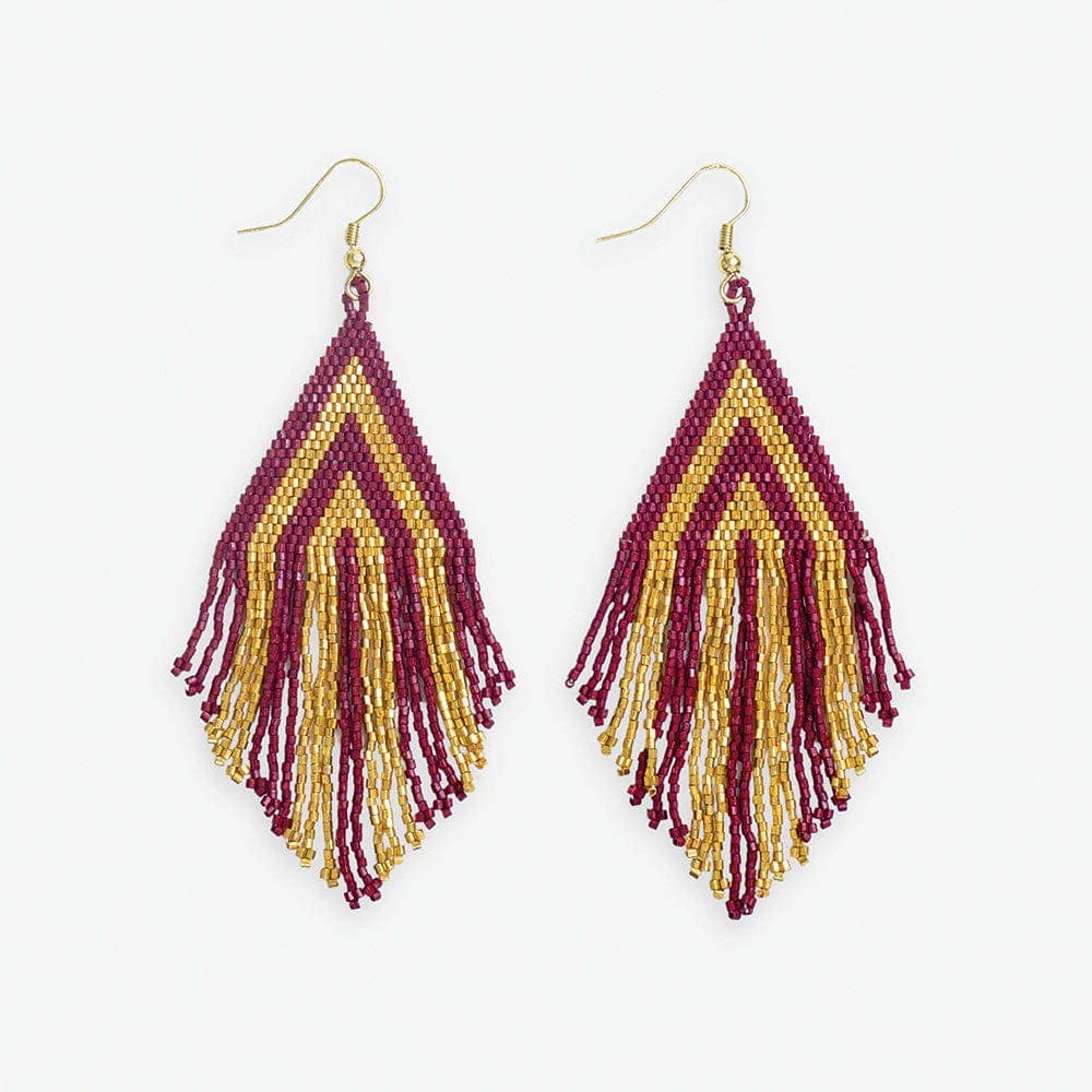 Haley Maroon and Gold Earrings Jewelry - Earrings INK + ALLOY